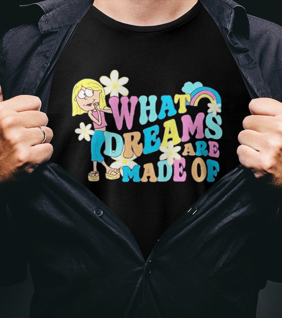 What Dreams Are Made Of Cartoon Girl Rainbow Flower T-Shirt