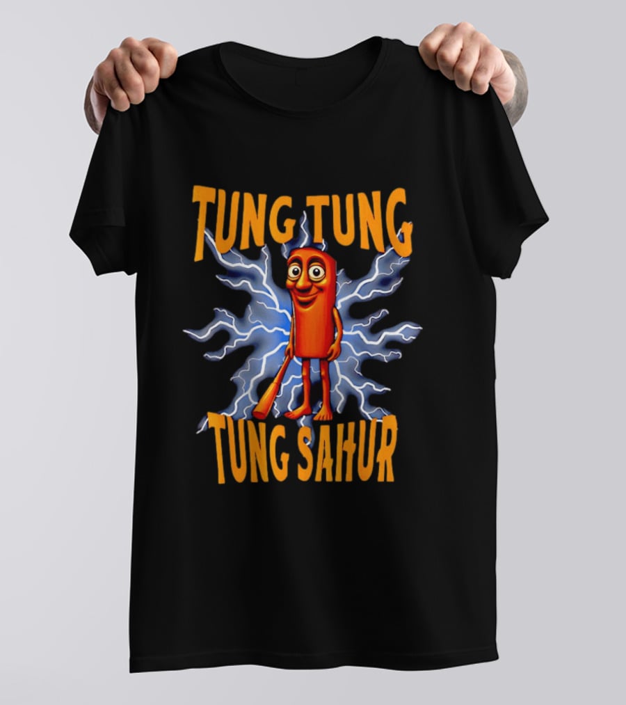 Tung Tung Tung Sahur Cartoon Character With Bat T-Shirt