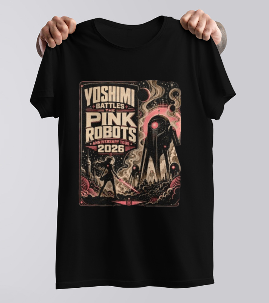 Yoshimi Battles The Pink Robots Anniversary Tour 2026 Retro Sci Fi T-Shirt