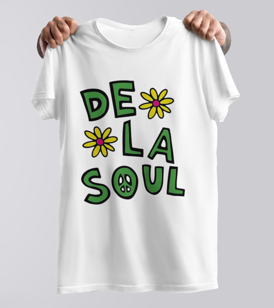 De La Soul Flowers Peace Sign Iconic 90s Hip Hop Nostalgia T-Shirt