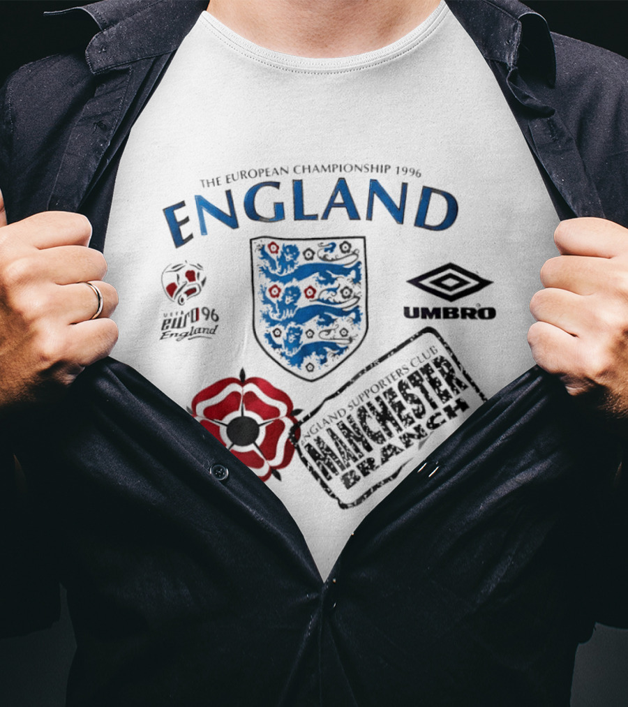 The European Championship 1996 England Supporters Club Manchester Branch Umbro Euro 96 T-Shirt