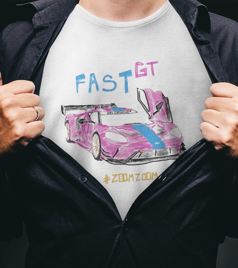 FAST GT Pink Ford GT Car Sketch Very Expensive #ZOOMZOOM T-Shirt