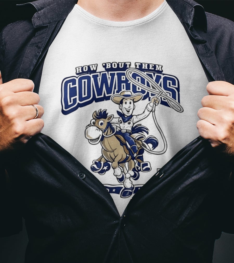 How 'Bout Them Cowboys Woody Riding Horse Howdy Partner Adventure T-Shirt