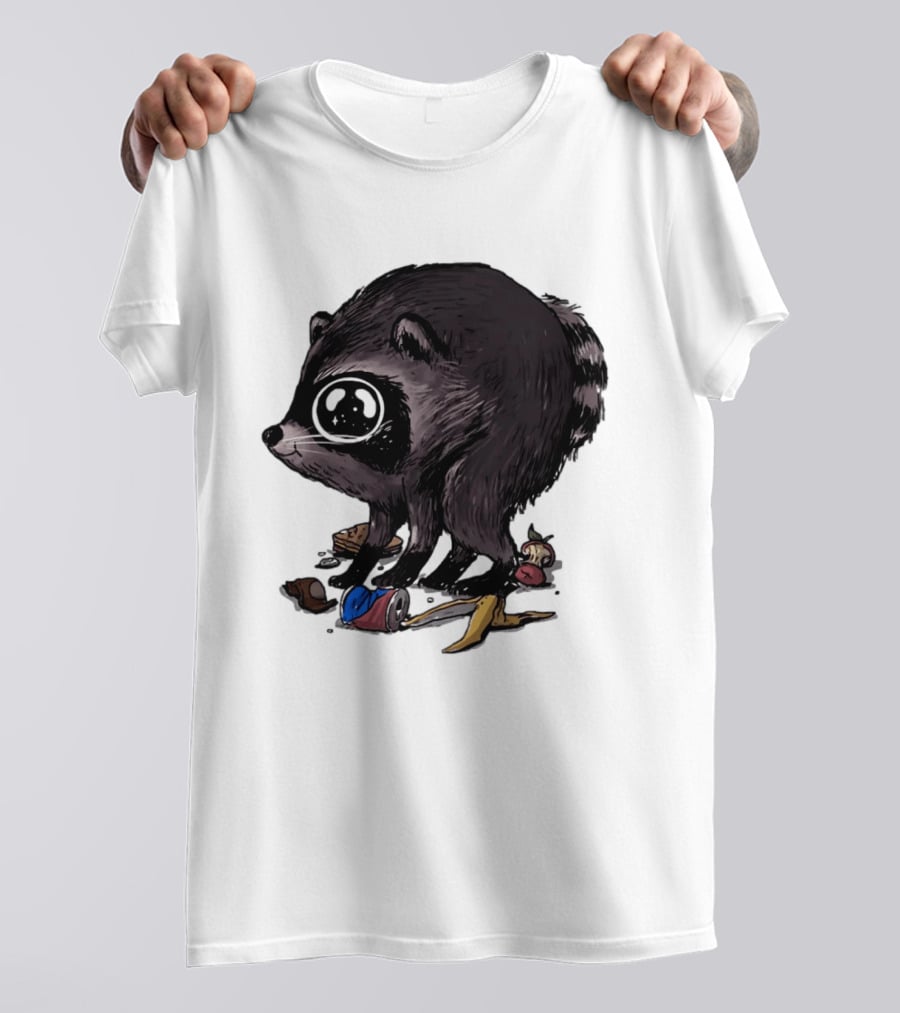 Jimothy Raccoon With Trash And Banana Peel T-Shirt