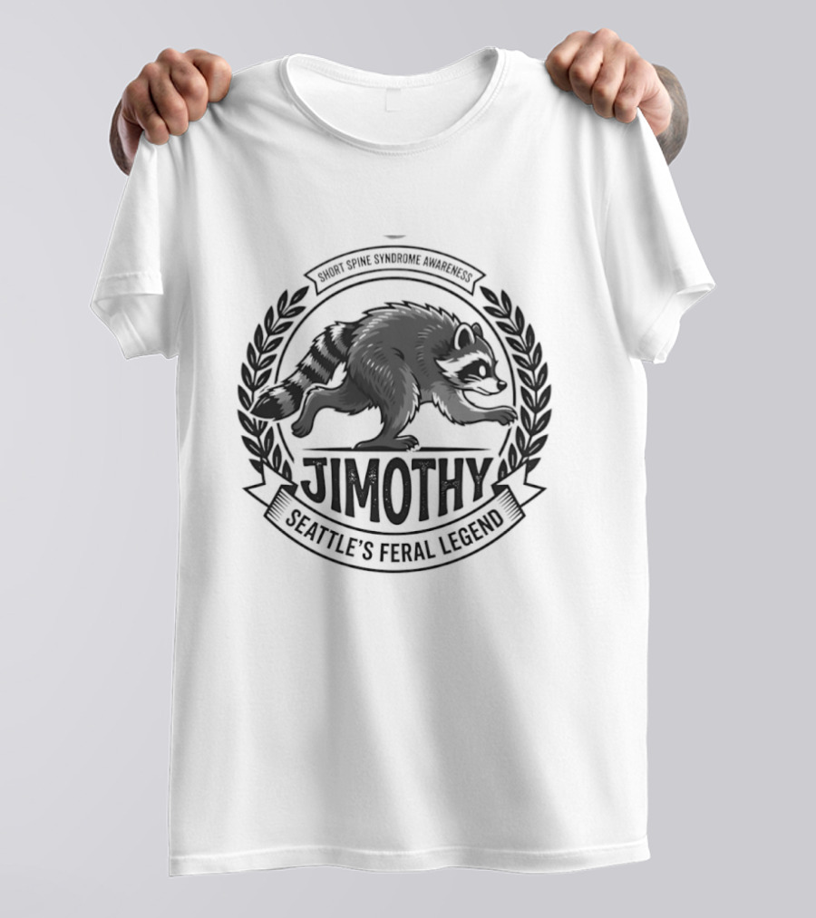 Jimothy Short Spine Syndrome Awareness Seattle's Feral Legend Bear T-Shirt