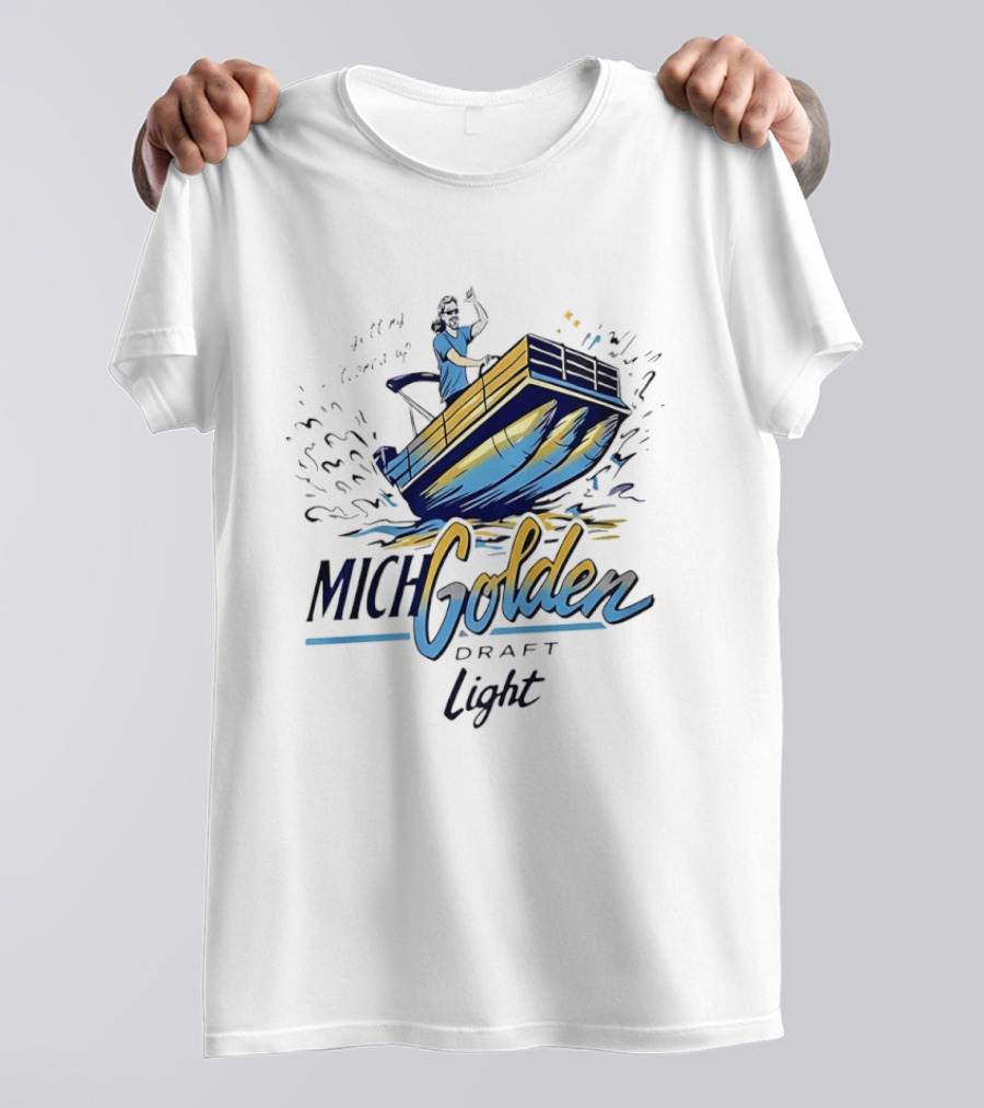 Michelob Golden Draft Light Getting Tooned Up Boat Adventure T-Shirt