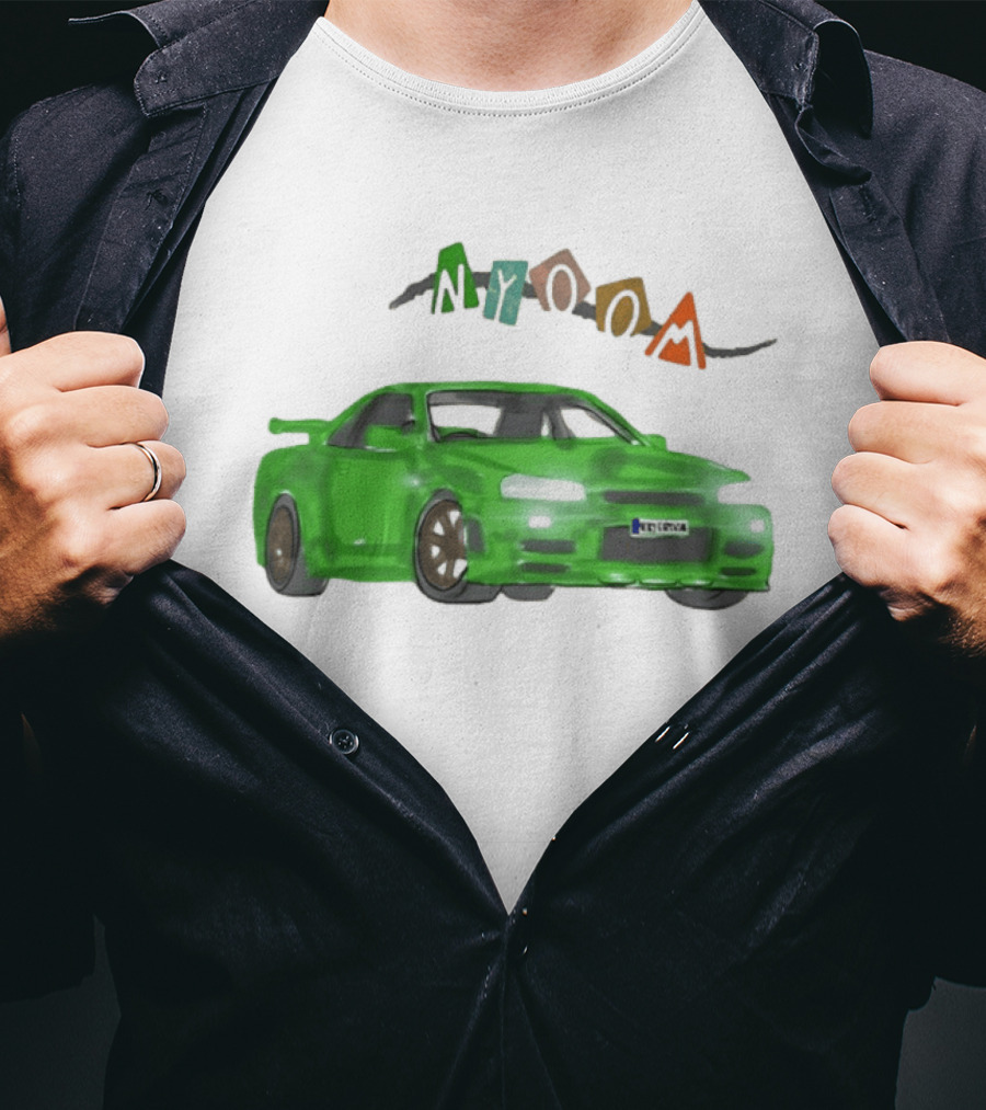 Nissan Skyline R34 GTR Nyoom JDM Drift Car Fan T-Shirt