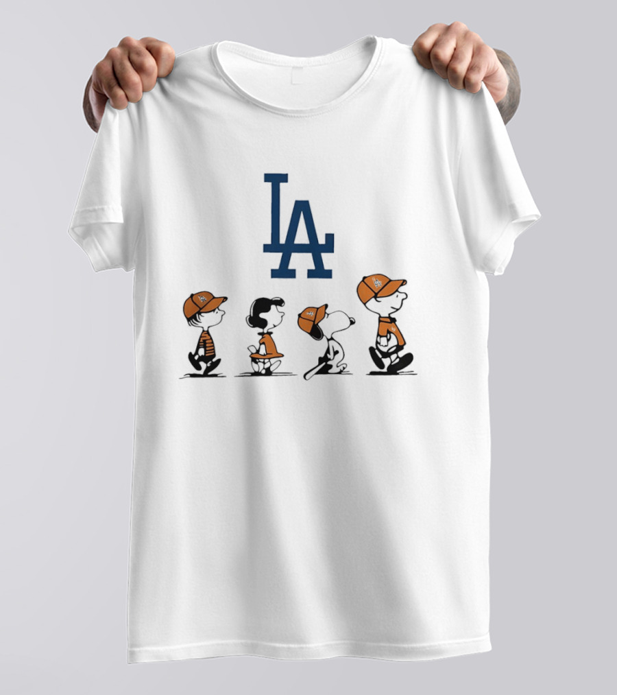 Peanuts Characters LA Dodgers Major League Baseball T-Shirt