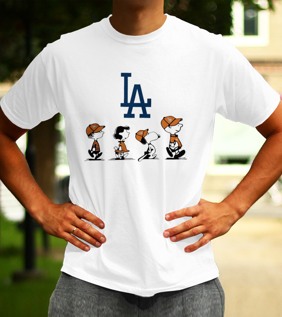 Peanuts Characters LA Dodgers Major League Baseball T-Shirt
