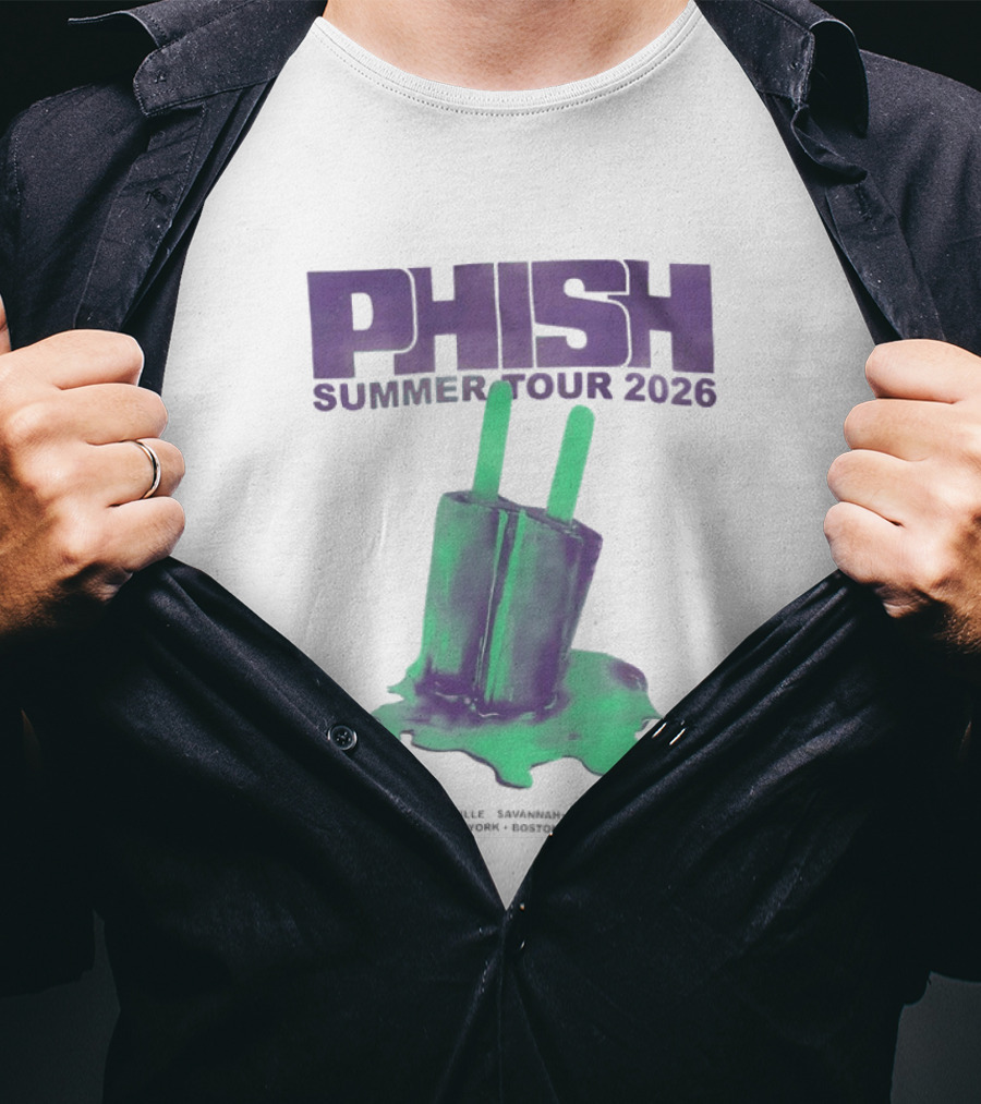 Phish Summer Tour 2026 Madison Noblesville Savannah Raleigh Columbia Syracuse NY Boston Pop T-Shirt