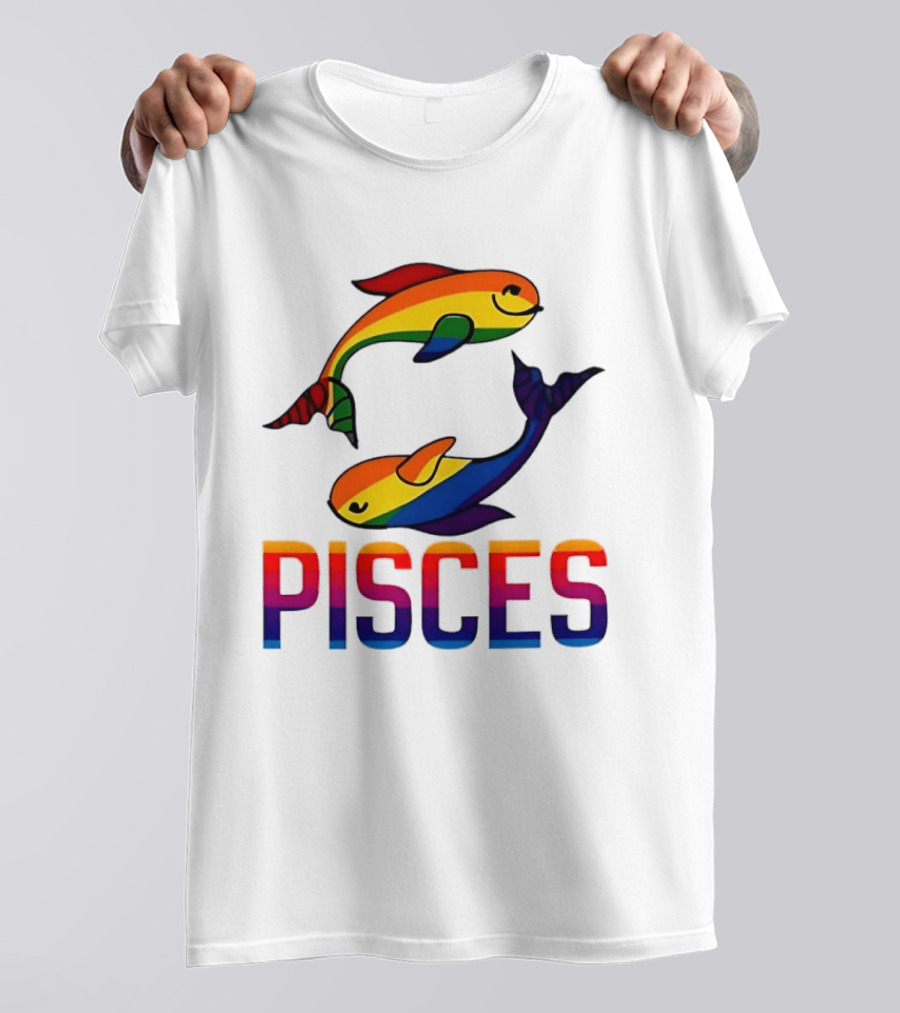 Pisces Fish Rainbow LGBT Pride T-Shirt