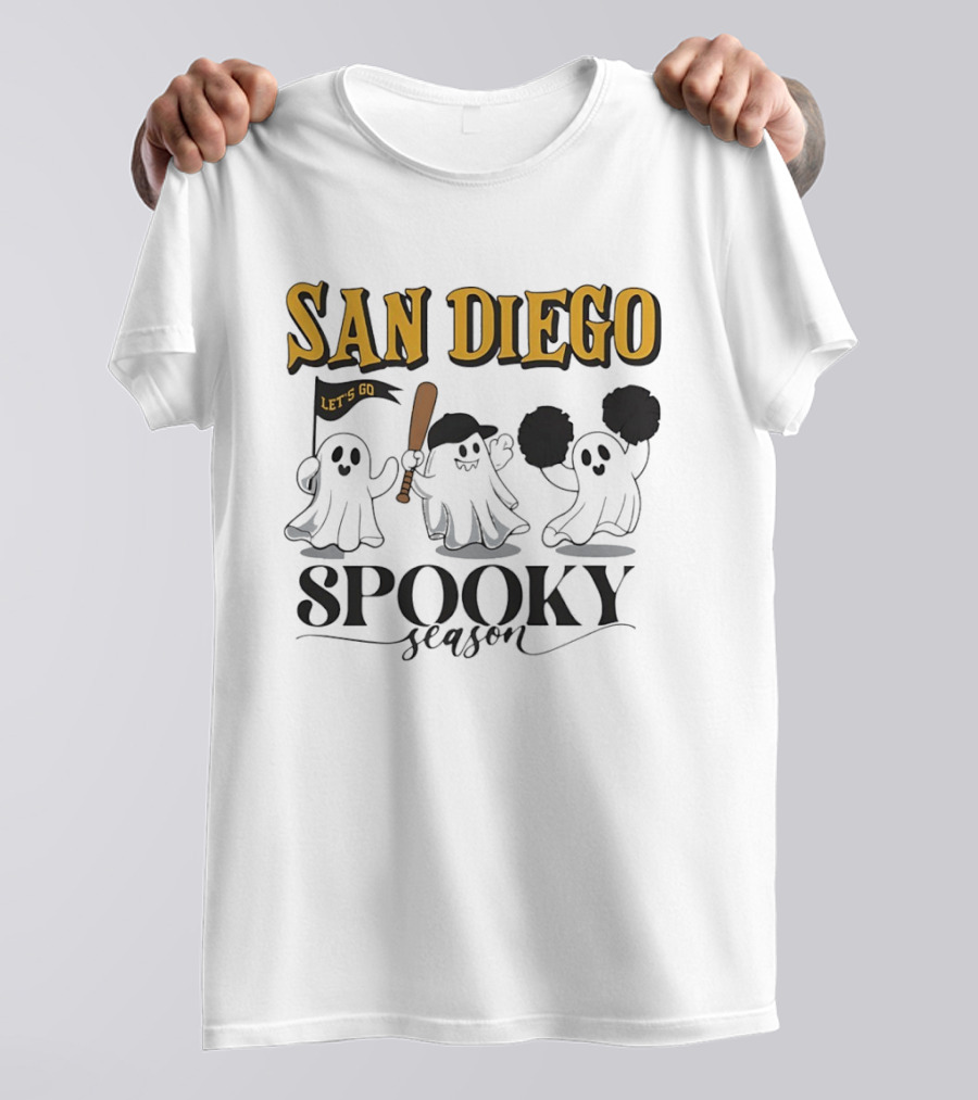 San Diego Let's Go Ghosts Spooky Season Baseball T-Shirt