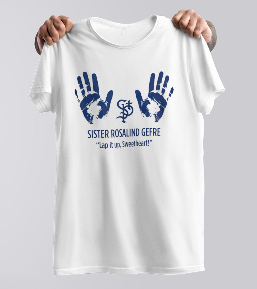 Sister Rosalind Gefre Lap It Up Sweetheart Handprint T-Shirt