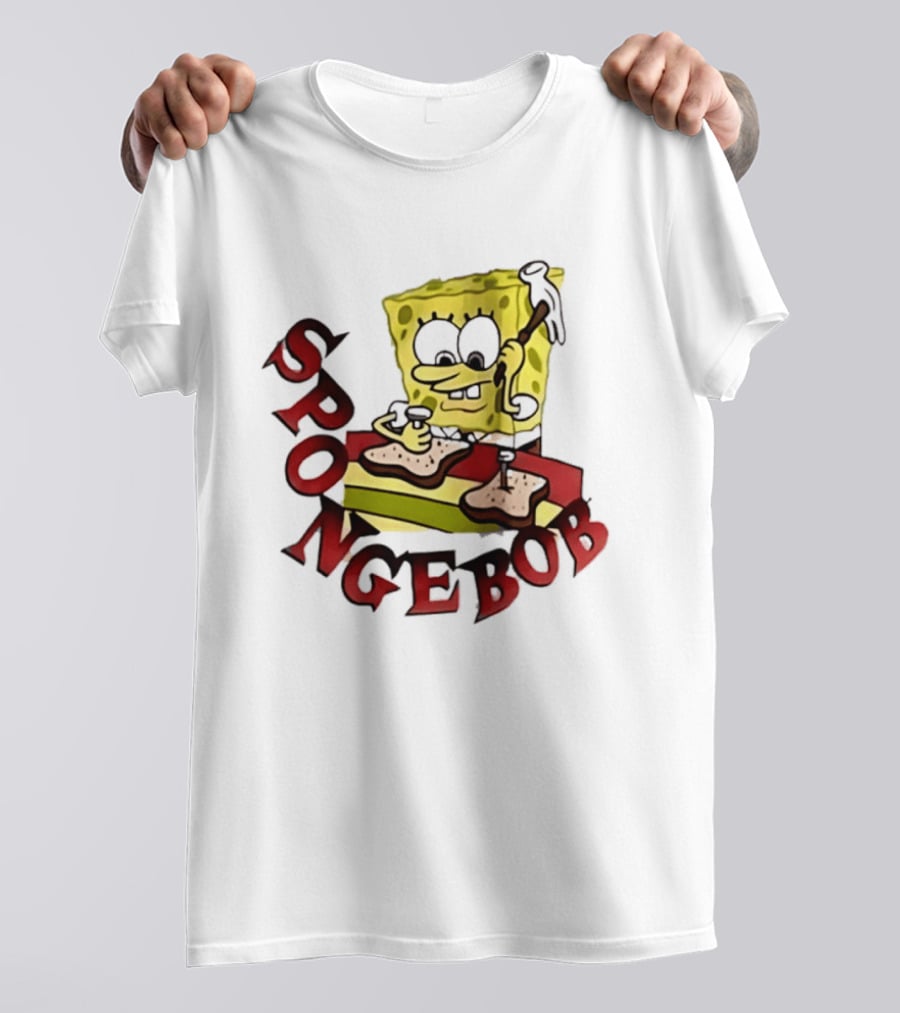 SpongeBob Assembling Sandwich With Hammer T-Shirt