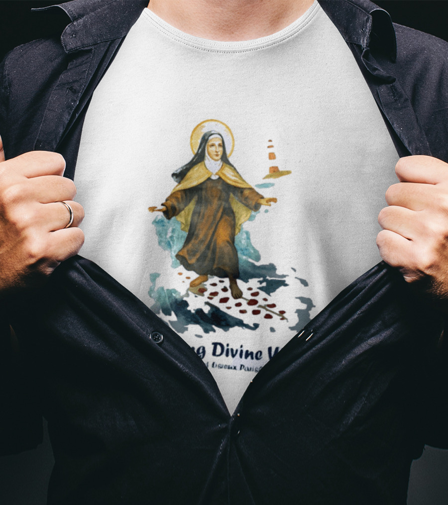 St Thérèse Of Lisieux Surfing Divine Waves Montauk NY T-Shirt