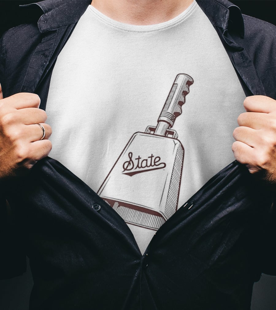 State Cowbell Mississippi State NCAA Football Logo College Game Day Fan Gear T-Shirt