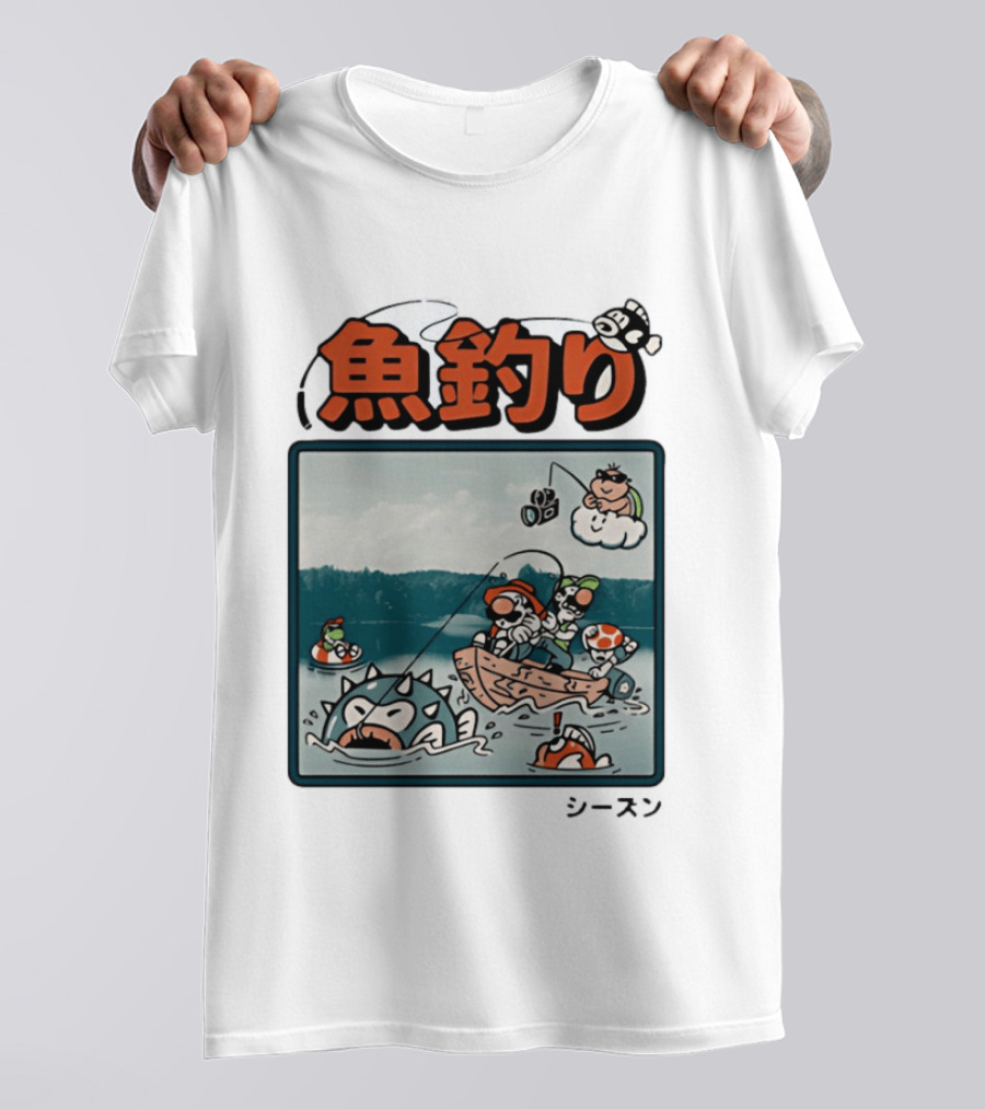 Super Mario Fishing Season Luigi Yoshi Toad Bowser Japan T-Shirt