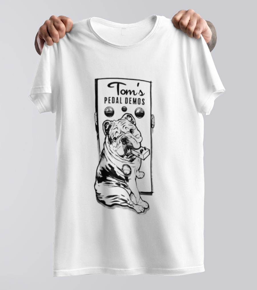 Tom's Pedal Demos Bulldog Guitar Effects Pedal Vintage Sketch T-Shirt