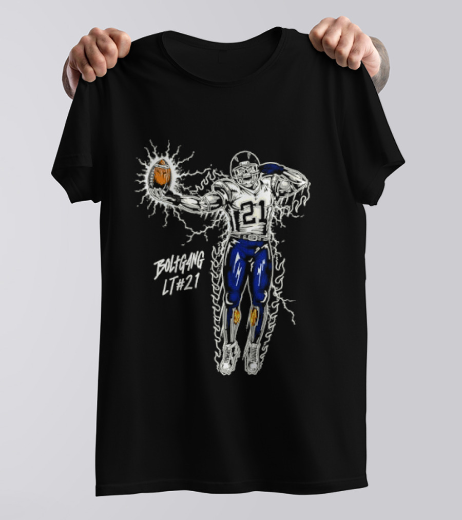Boltgang LT 21 Skeleton Football Player Lightning Charge T-Shirt