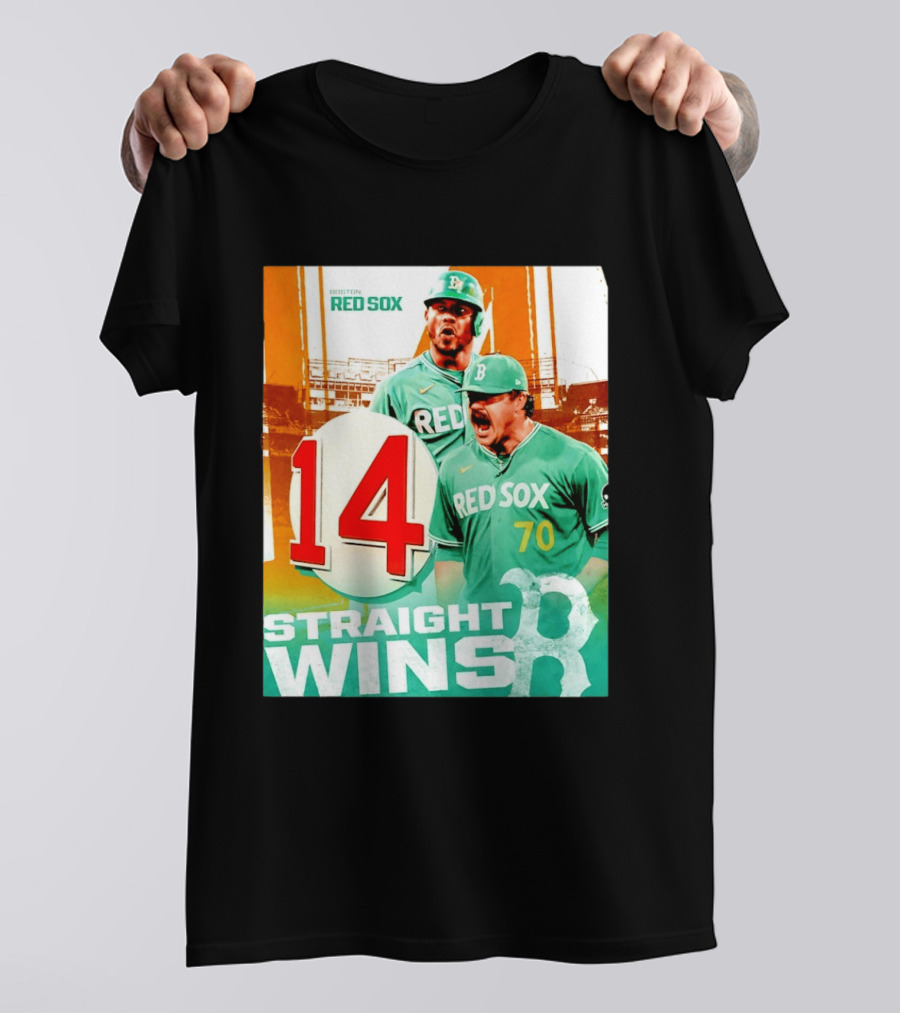 Boston Red Sox 14 Straight Wins Number 70 Celebration T-Shirt