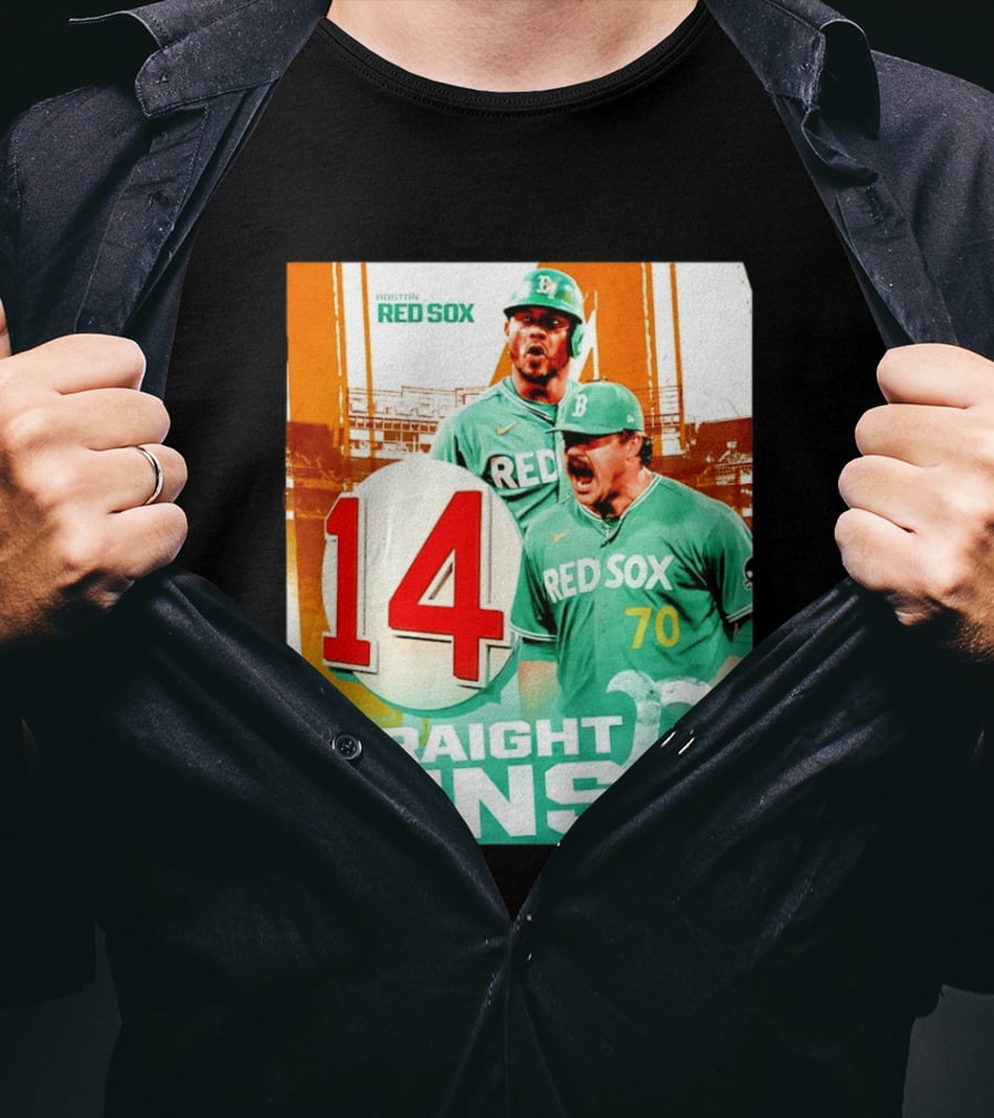 Boston Red Sox 14 Straight Wins Number 70 Celebration T-Shirt
