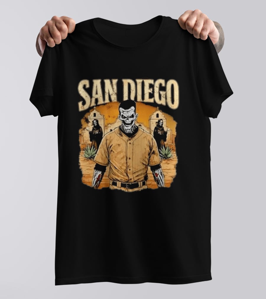 San Diego Grim Reaper Zombie Baseball Player T-Shirt