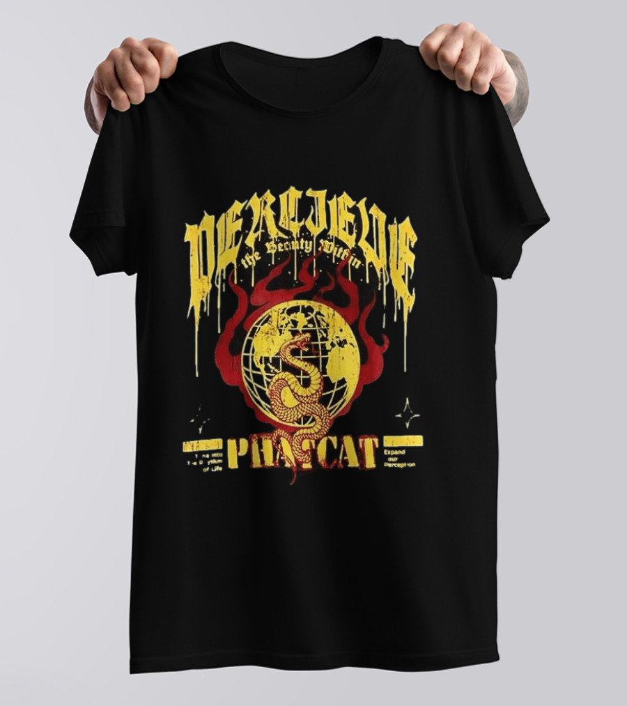 Phatcat Perceive The Reality Within Born To Be Free Snake Sphere Of Deception T-Shirt
