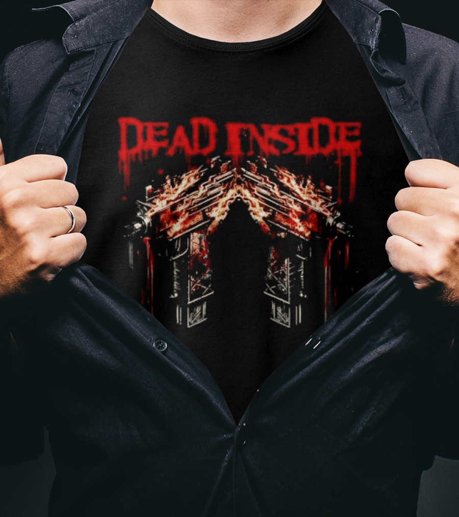 Dead Inside Flaming Guns T-Shirt