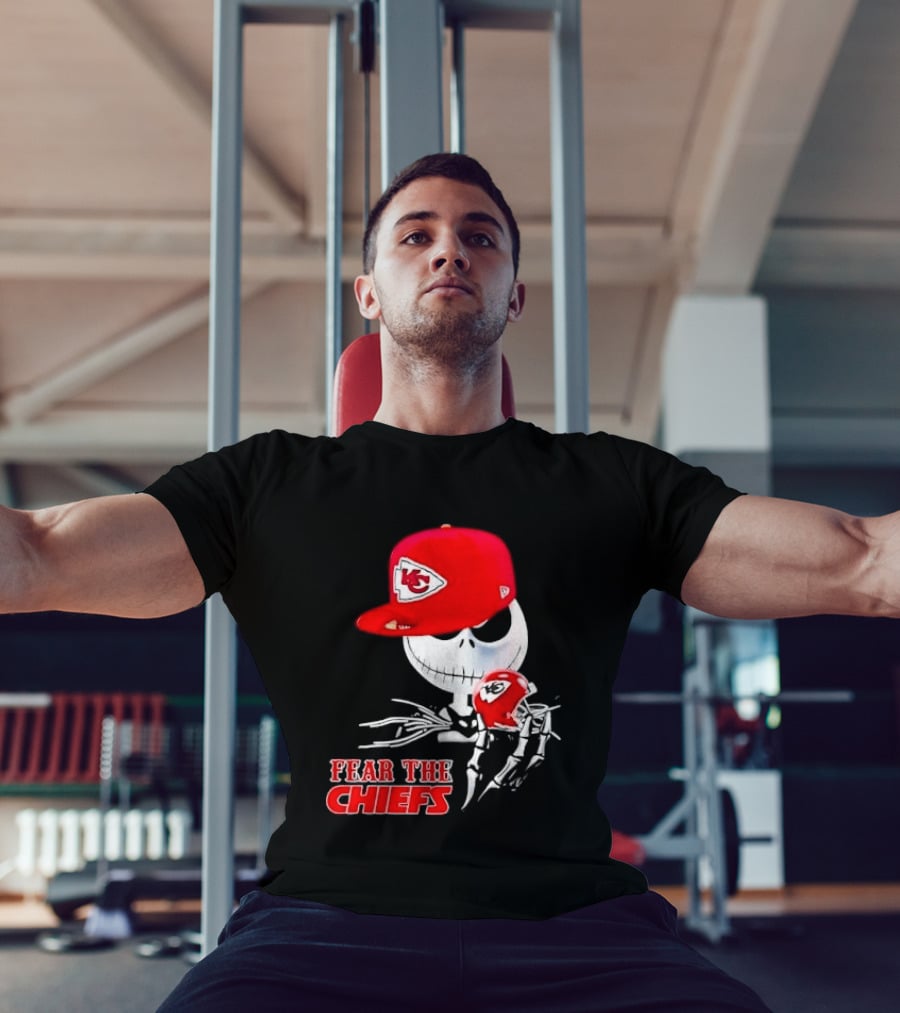 Jack Skellington Kansas City Chiefs Helmet Fear The Chiefs T-Shirt