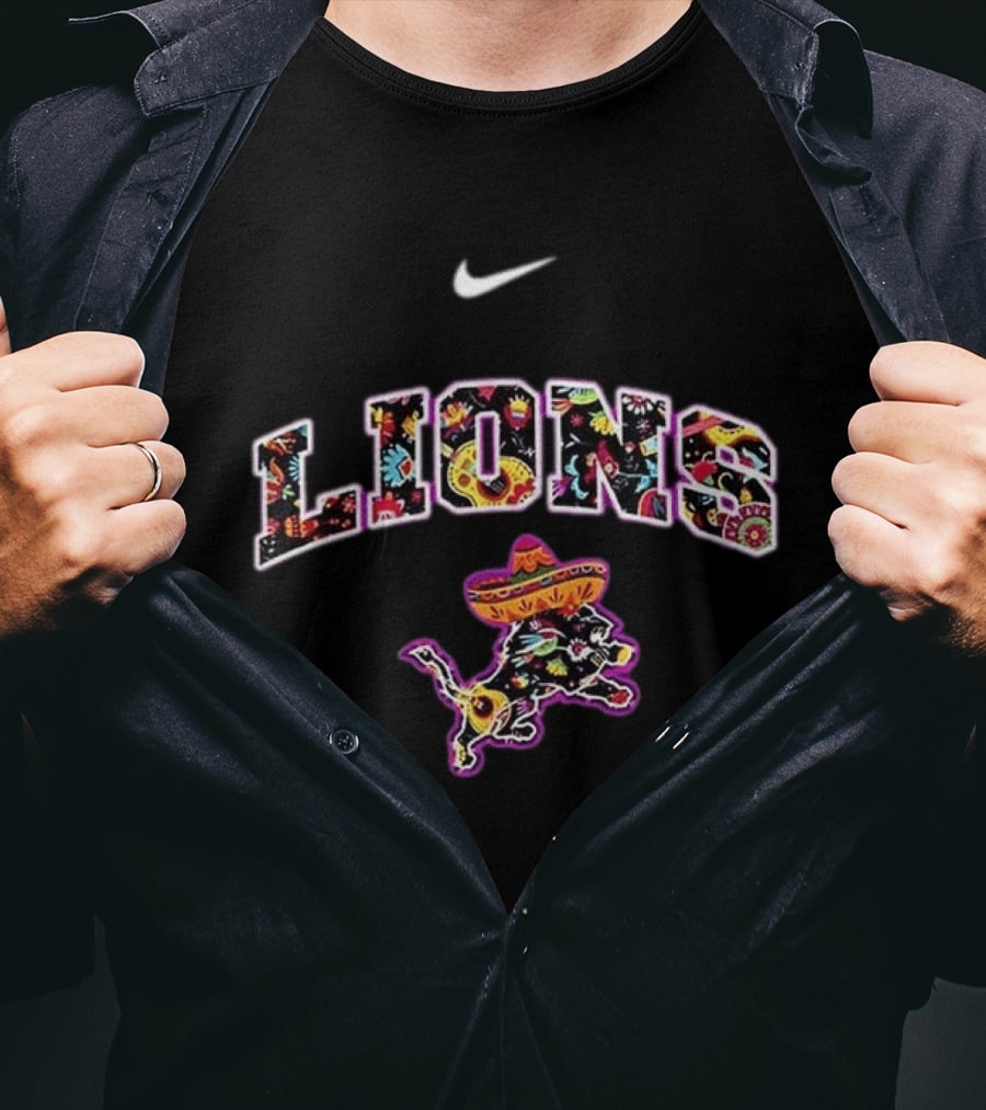 Nike Detroit Lions Hispanic Heritage Fiesta Sombrero Bull T-Shirt