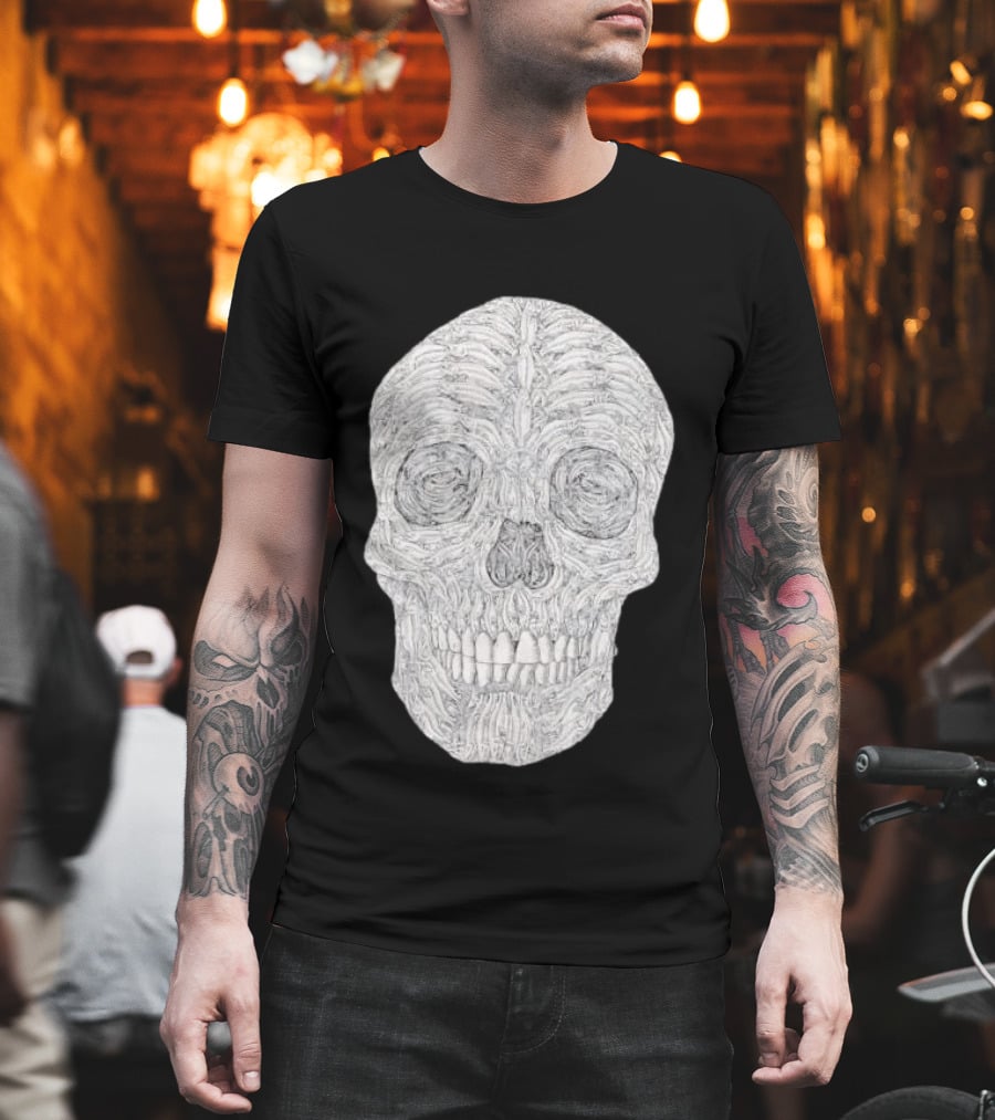 Salmon Fish Bones Skull T-Shirt