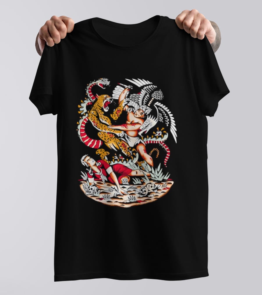 Doomsday Battle Angel Versus Mythical Beast In Combat Scene T-Shirt