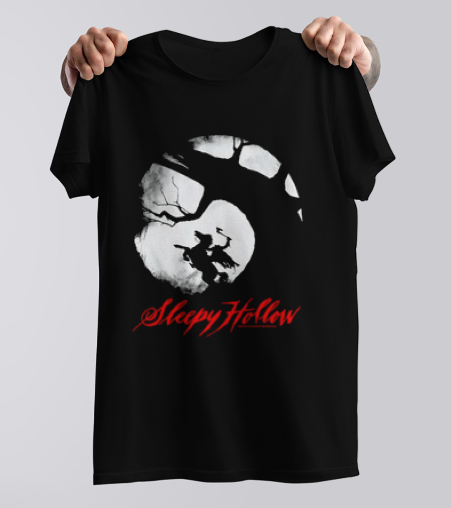 Sleepy Hollow Red Lettering Crescent Moon T-Shirt