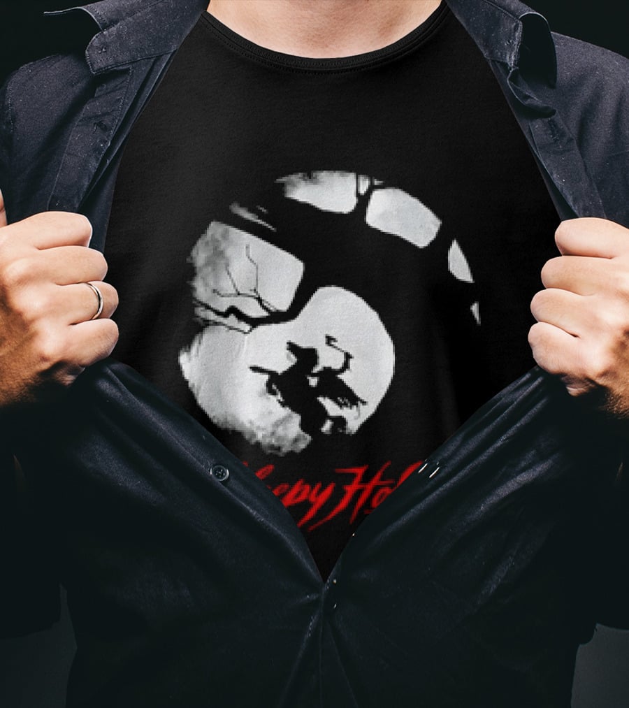 Sleepy Hollow Red Lettering Crescent Moon T-Shirt