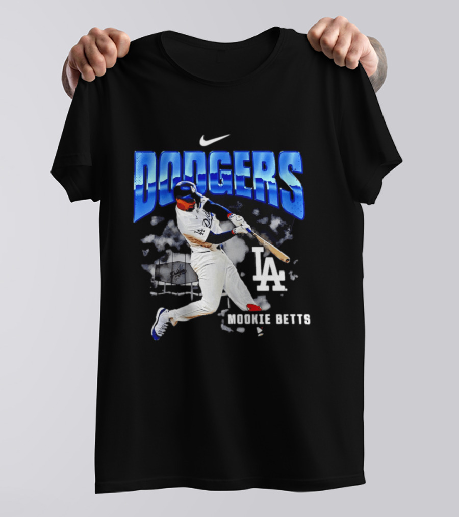 Nike Los Angeles Dodgers Mookie Betts Swing Action LA 2026 T-Shirt