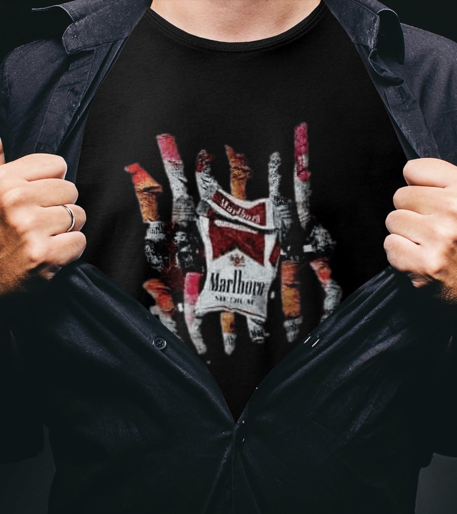 Marlboro Medium Cigarette Butts Collage Street T-Shirt