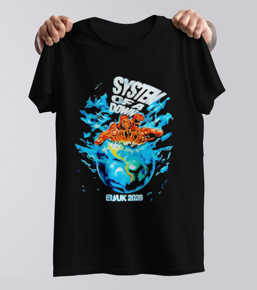 System Of A Down Crushing Hand Earth EU UK 2026 T-Shirt