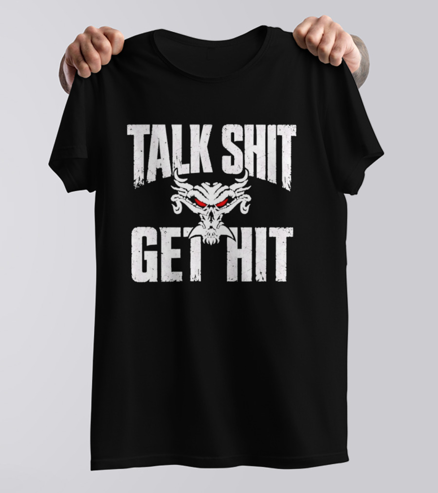 Talk Shit Get Hit Pro Wrestling Red Eyed Skull T-Shirt