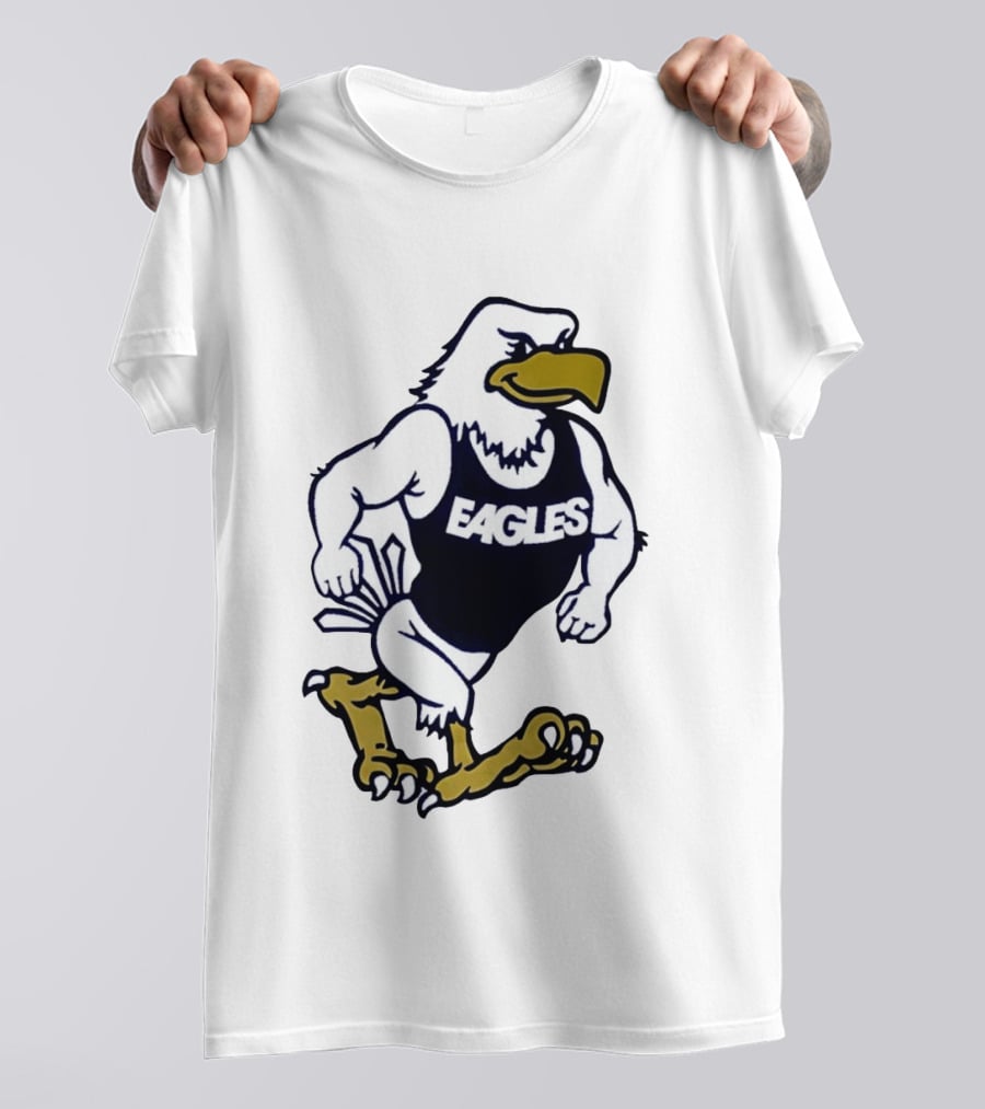 Eagles Athletic Mascot Running Eagle Motif T-Shirt