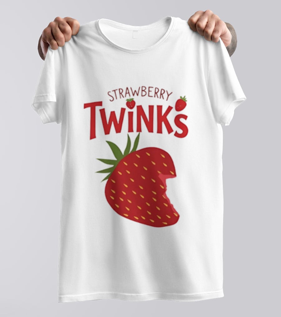 Strawberry Twinks Bitten Berry Fun Playful T-Shirt