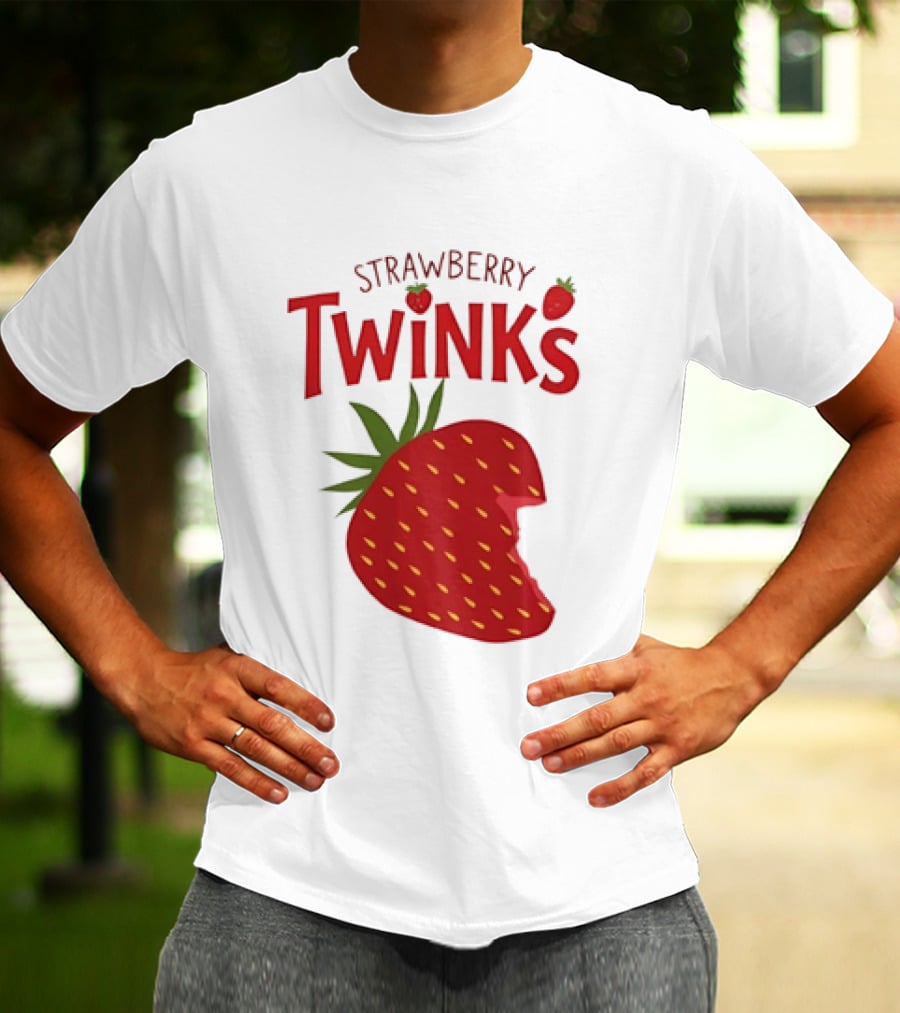 Strawberry Twinks Bitten Berry Fun Playful T-Shirt