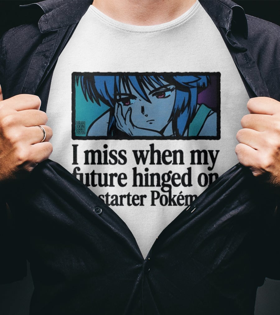 Motoko Kusanagi Ghost In The Shell I Miss When My Future Hinged On My Starter Pokémon T-Shirt