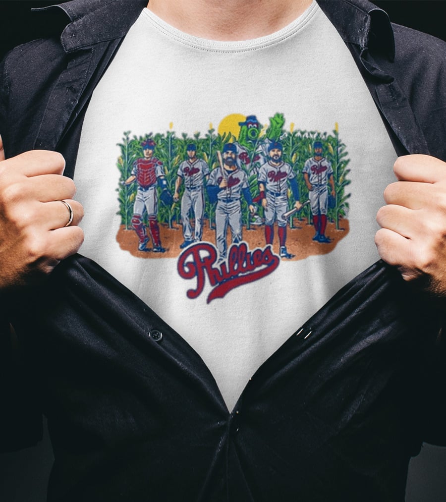 Phillies Field Of Dreams 2026 Players Cornfield Mascot Phillies T-Shirt