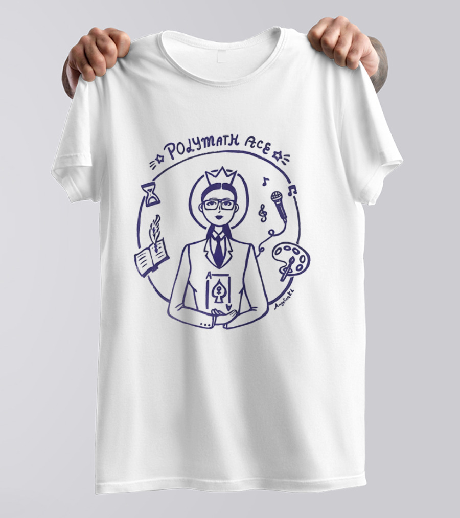 Polymath Ace Person With Hourglass Book Microphone Palette T-Shirt