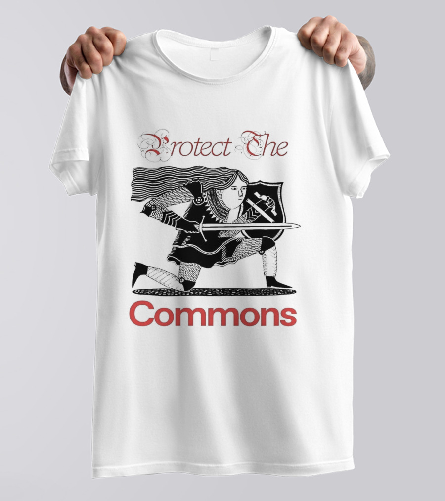 Protect The Commons Medieval Knight Armor Sword Shield T-Shirt