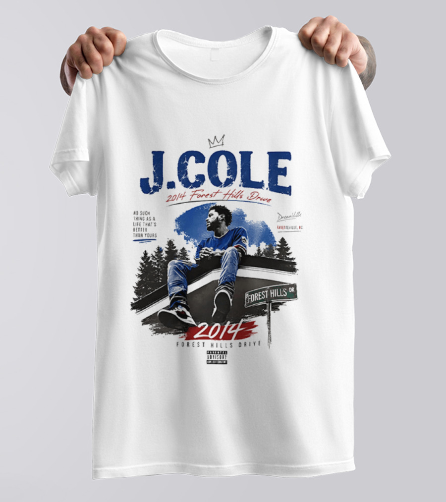 J Cole 2014 Forest Hills Drive Dreamville Rap Music Album Cover T-Shirt