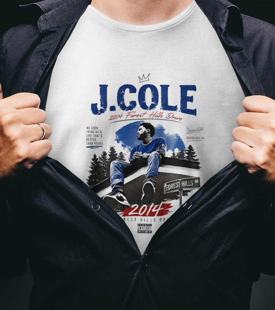 J Cole 2014 Forest Hills Drive Dreamville Rap Music Album Cover T-Shirt