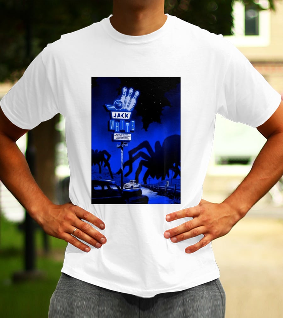 Jack White Indianapolis IN 2026 Everwise Amphitheater Event With Spiders And Bowling Sign T-Shirt