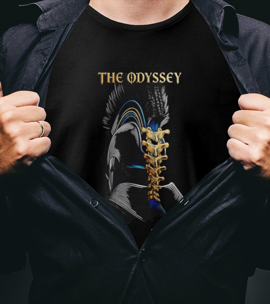 The Odyssey 2026 Agamemnon Warrior Helmet And Spine T-Shirt
