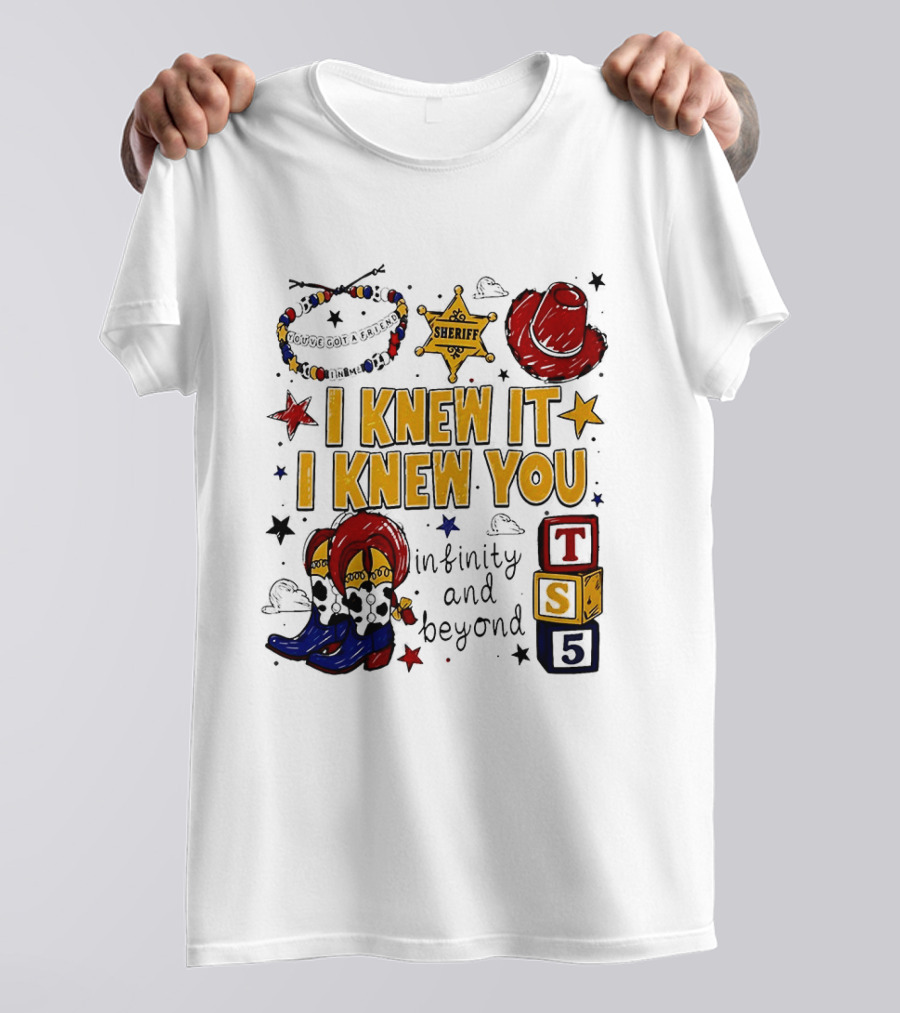 Woody Buzz Lightyear Sheriff Infinity And Beyond Blocks T-Shirt